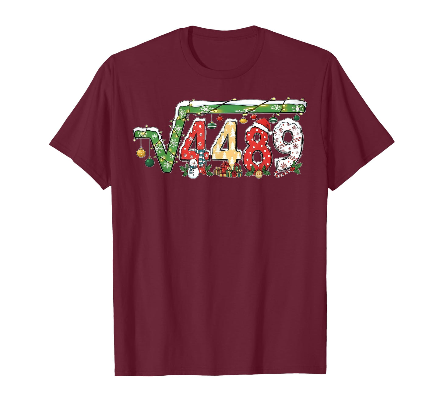 Square Root 4489 Slang Math Teacher Christmas Six Seven 67 T-Shirt