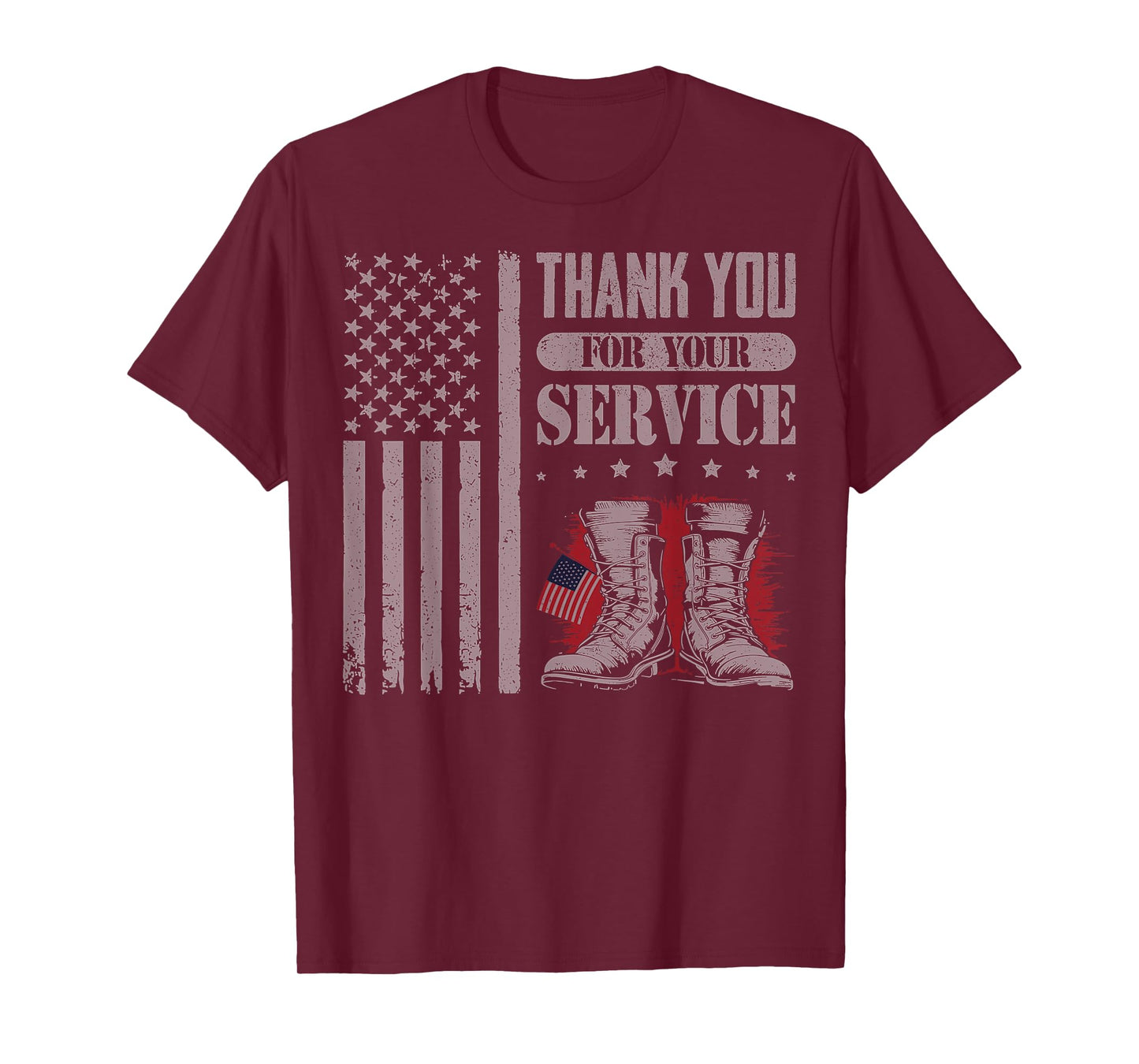 Thank You for Your Service Patriotic Boots Flag Veterans Day T-Shirt