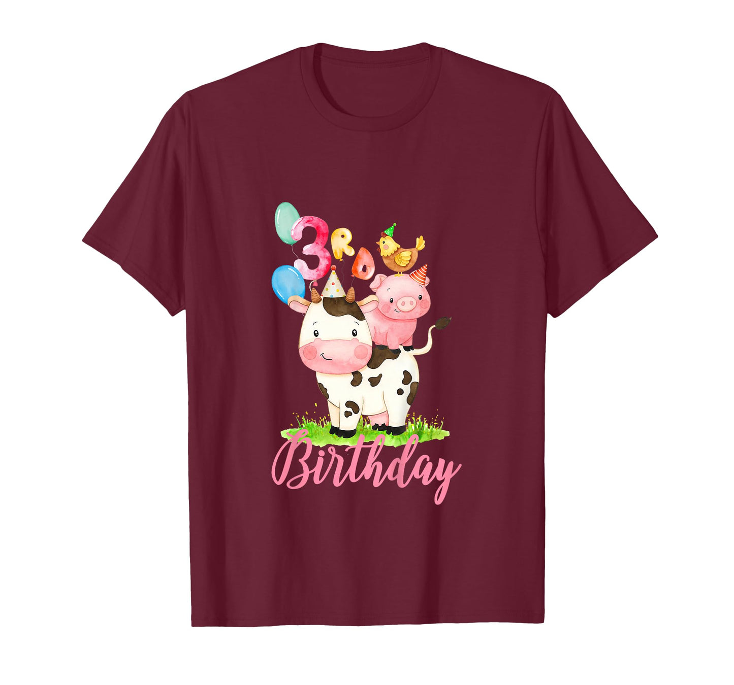 3 years Old Girl Farm Animals It's My 3rd Birthday T-Shirt