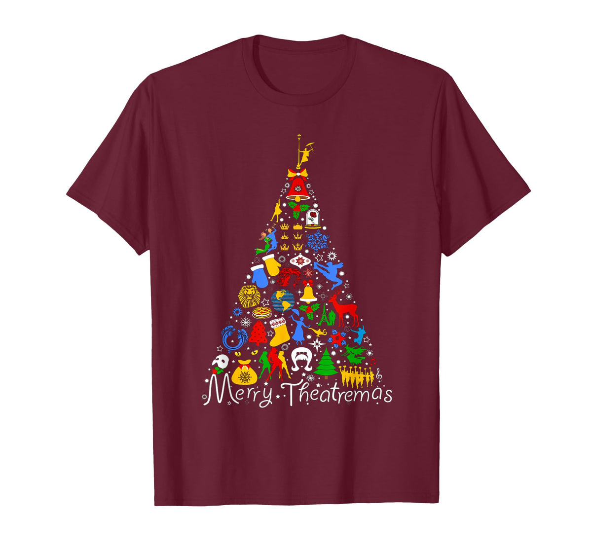 Merry Theatremas Broadway Theater Musical Christmas Tree T-Shirt