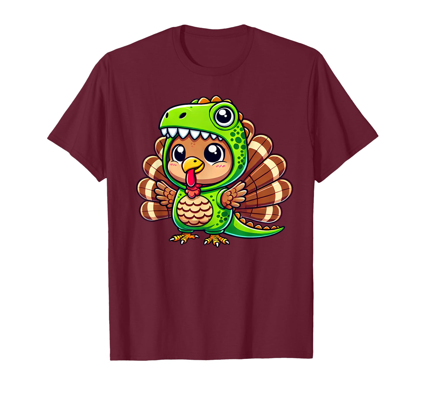 Thanksgiving Turkey in T-Rex Costume Funny Dinosaur Disguise T-Shirt