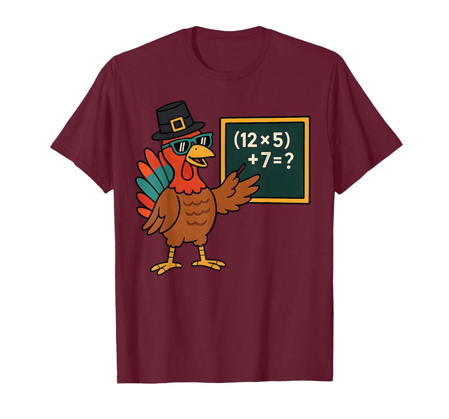 67 Thanksgiving Funny Turkey Math Teacher Six Seven Meme T-Shirt