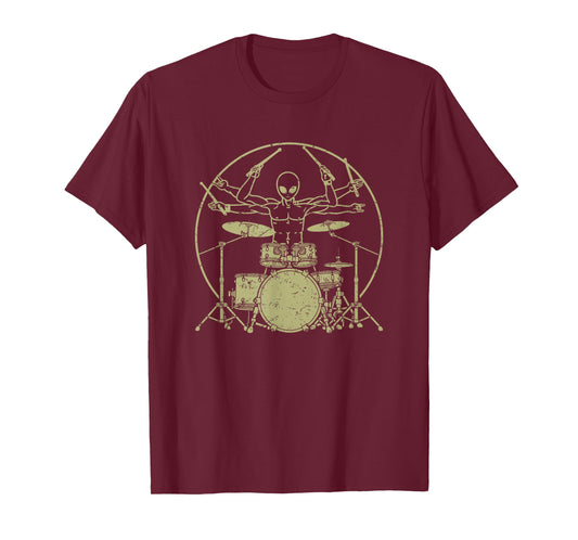 Vintage UFO Alien Drummer T-Shirt