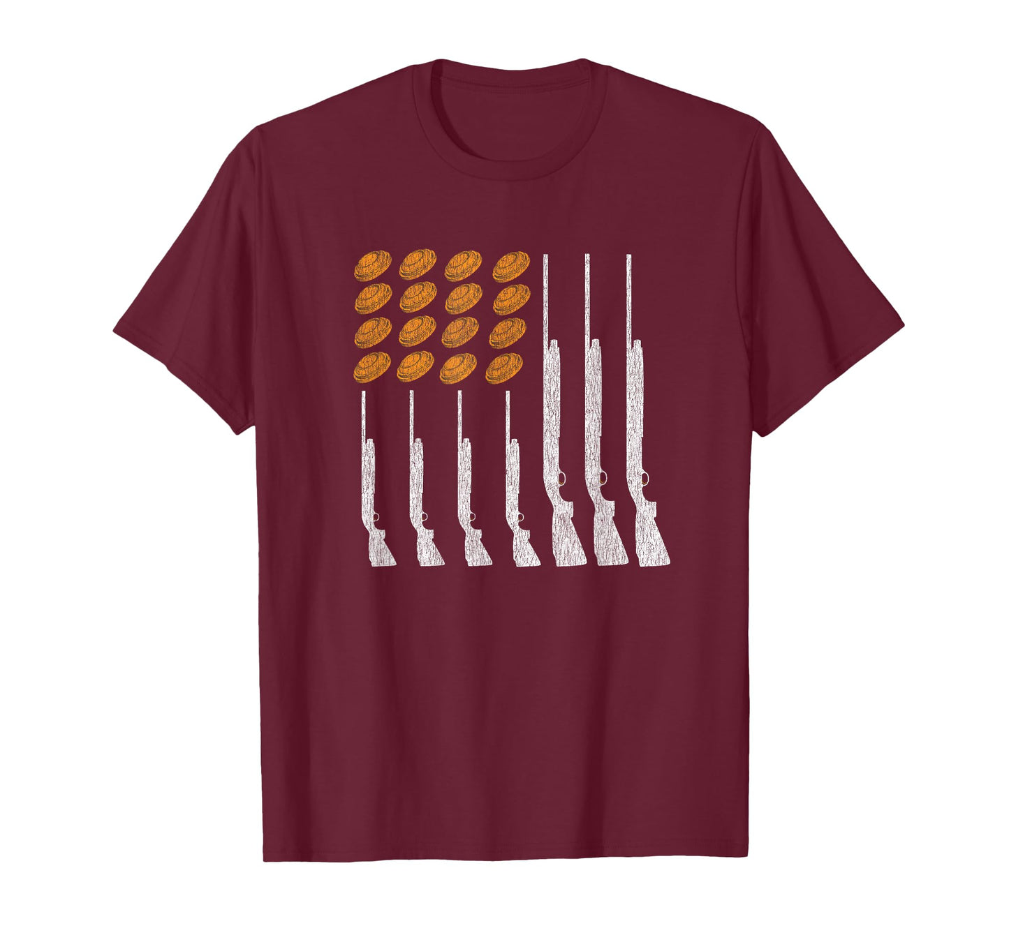 Clay Target Shooting Trap Skeet American Flag Patriotic T-Shirt