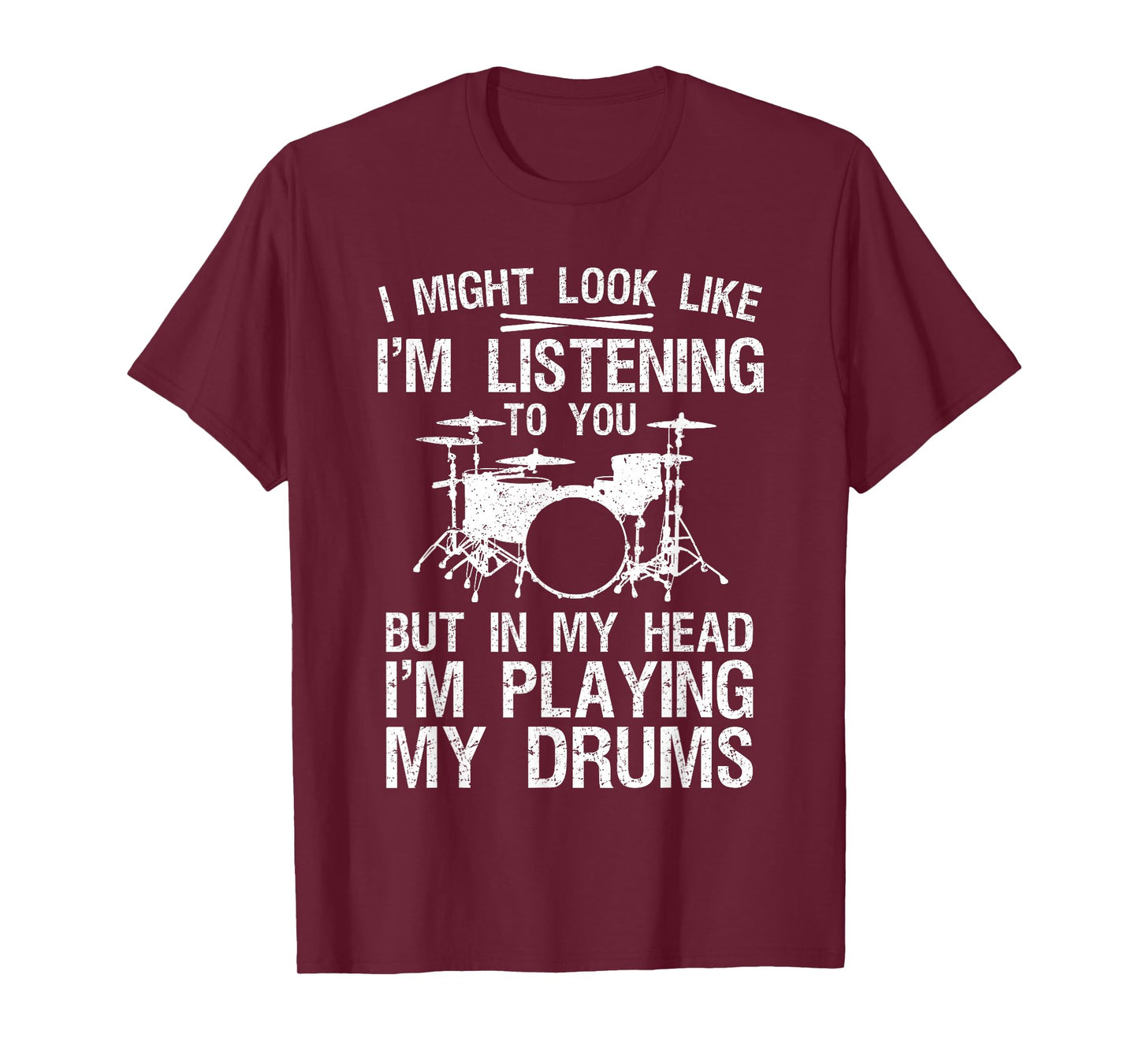 Funny Drummer Art for Men Women Drum Player Percussion Lover T-Shirt Small