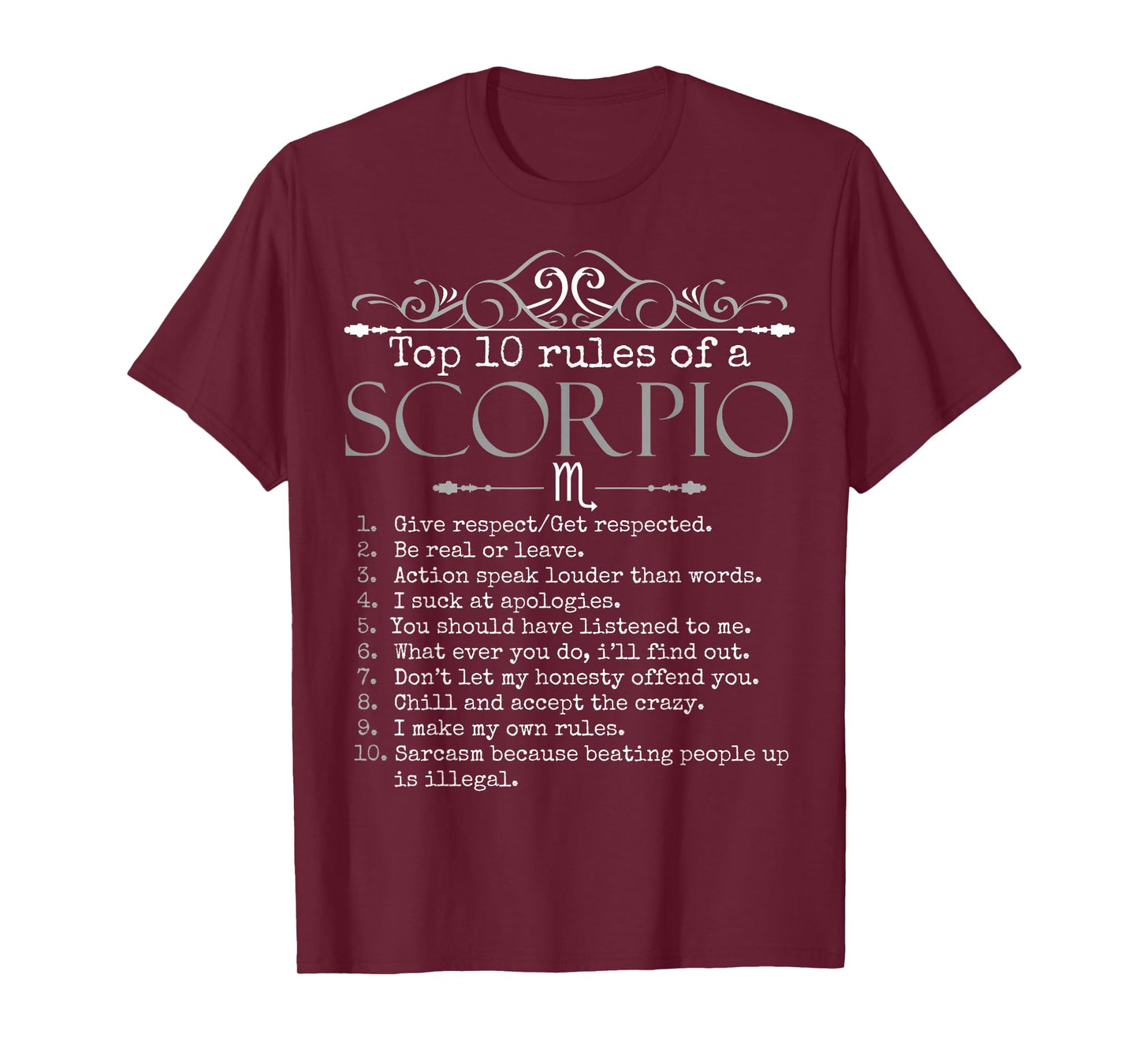 Top 10 Rules Scorpio Horoscope Birthday T-Shirt