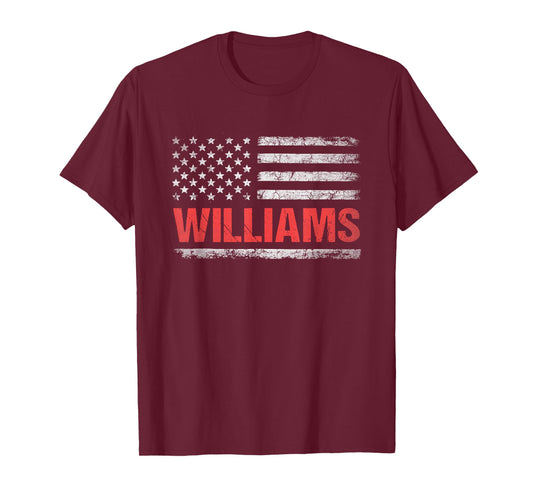 Williams Name American Flag - Williams Last Name T-Shirt