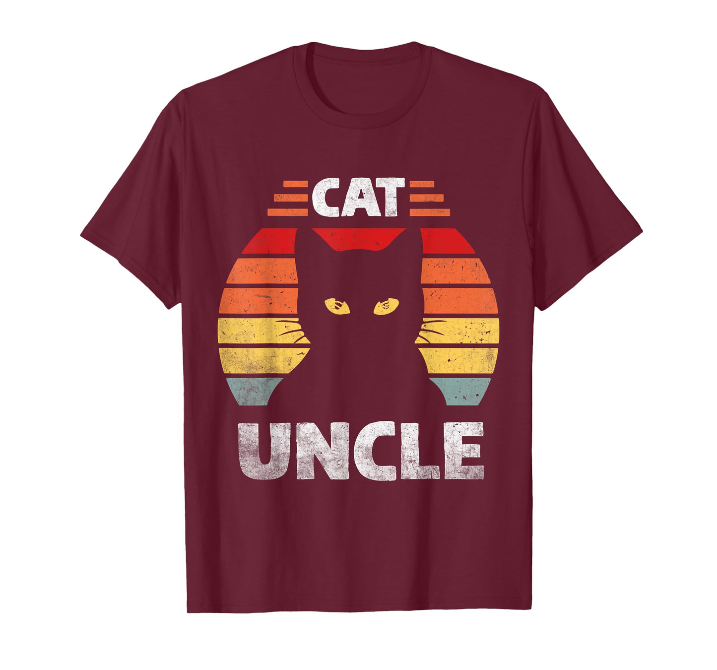 Mens Cat Uncle Black Cat Men Cat Lover Retro Cat Themed Funn T-Shirt