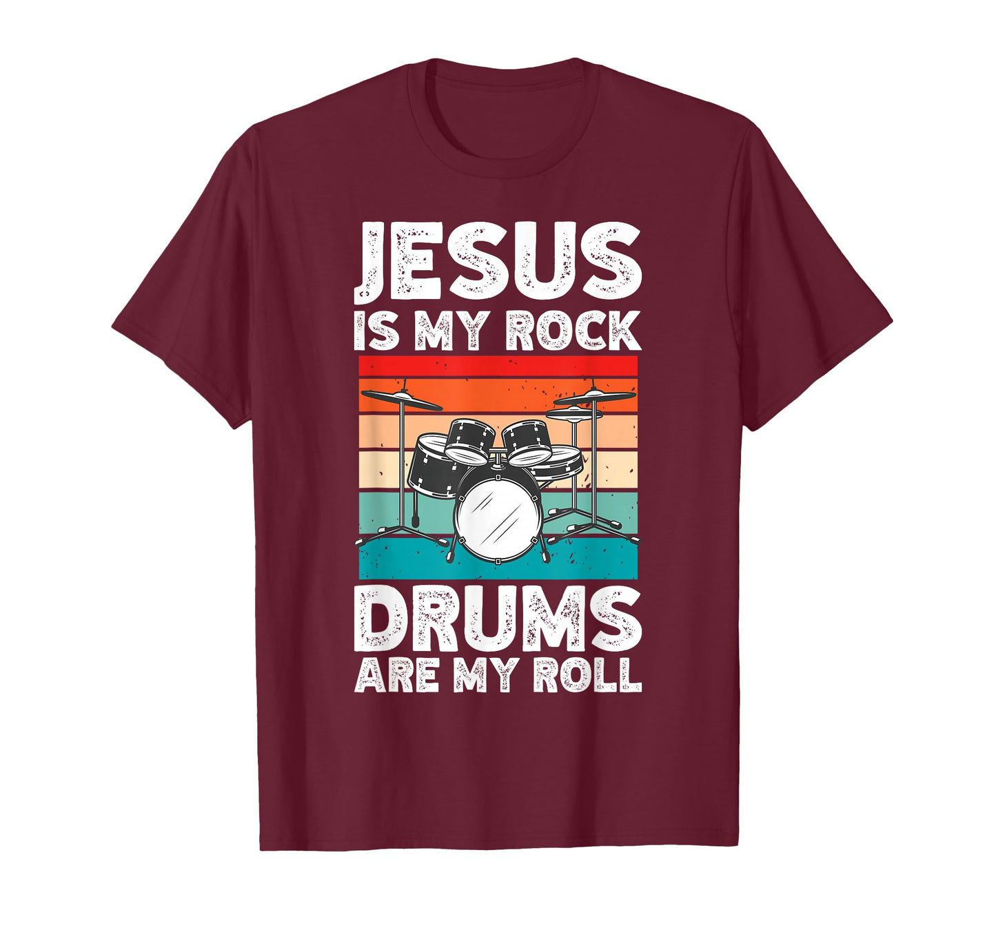 Drummer Jesus Drumming Drums Percussion Faith Christian T-Shirt