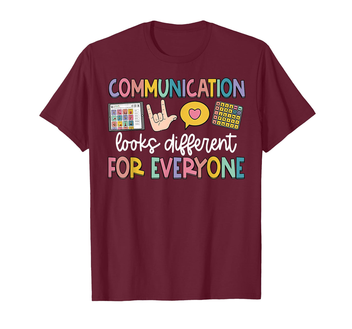 Funny Communication Looks Different Tee Shirt - Kids Unisex-Adults Teacher Animal Print T-Shirt - Black, Small - Short Sleeve - Classic Fit - Crew Neck - Polyester 100%