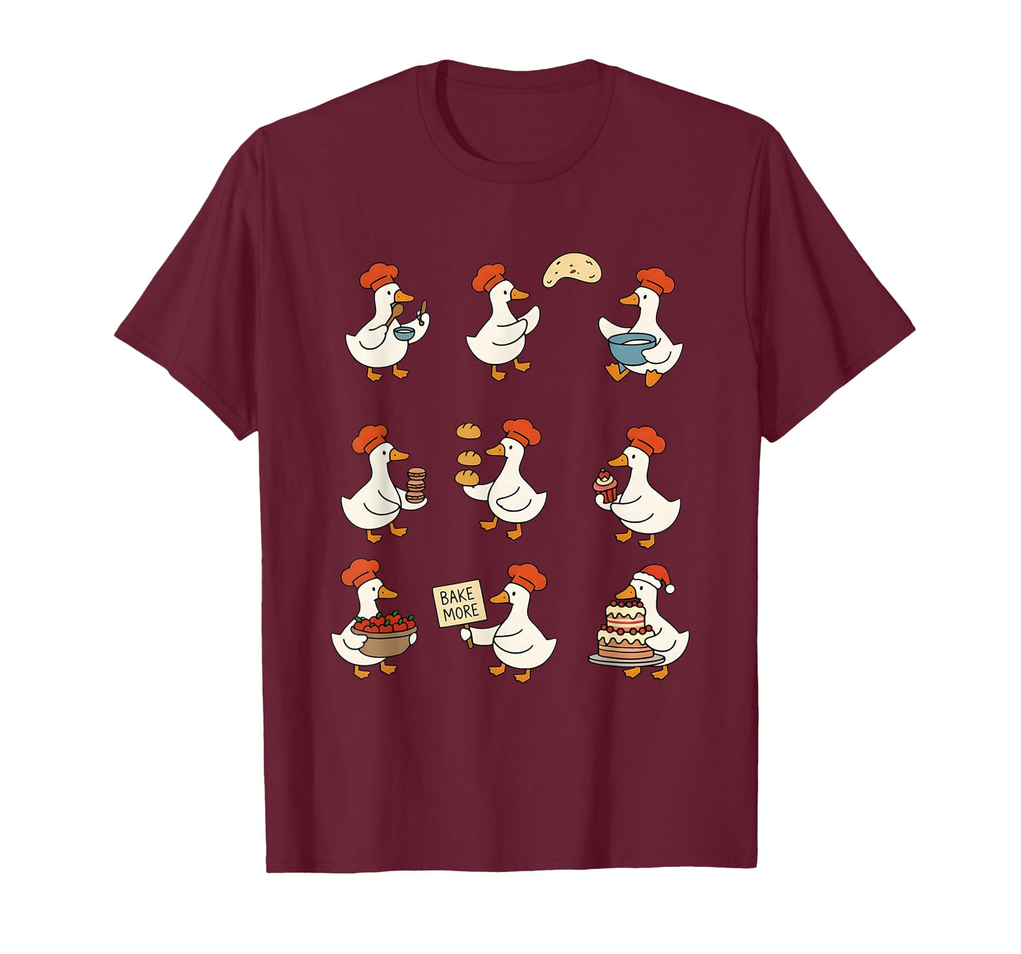 Cute Goose Baking Funny Baker Goose Chef Pastry Baker Lover T-Shirt