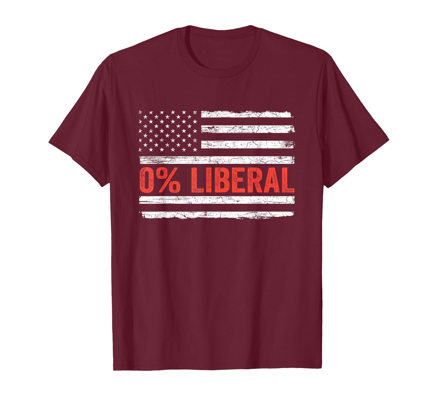 Zero Percent 0% Liberal Vintage USA Flag Pro Conservative T-Shirt