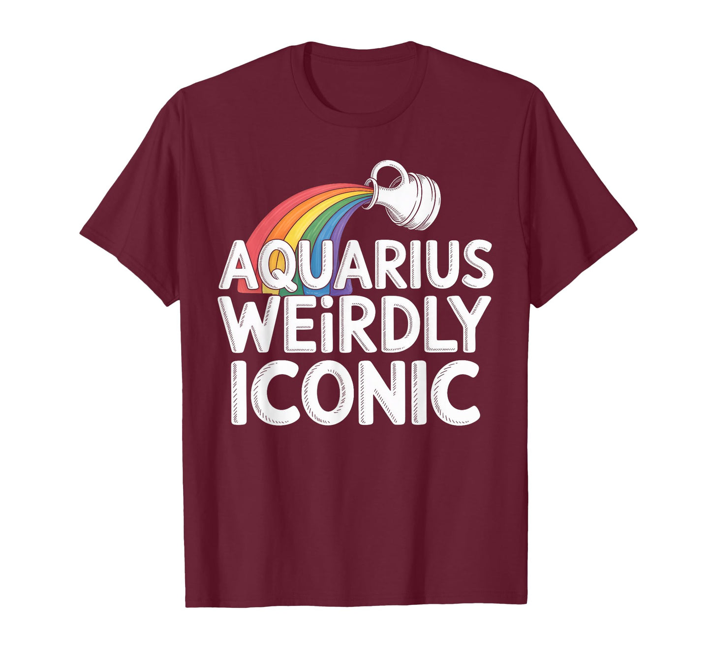 Aquarius Weirdly Iconic Zodiac Cosmic Art T-Shirt