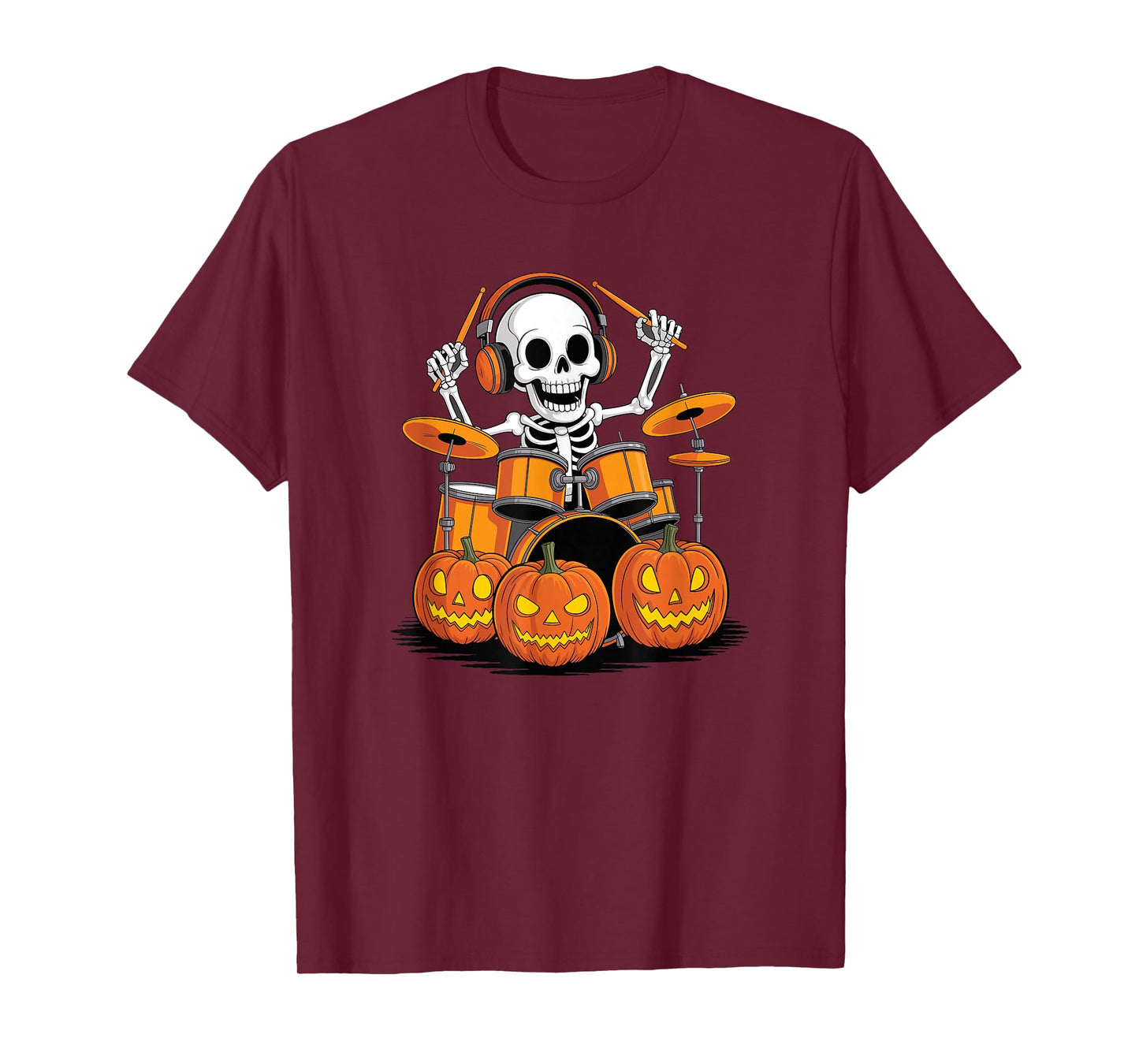Halloween Skeleton Drumset Drum Drummer Drumming Drummers T-Shirt