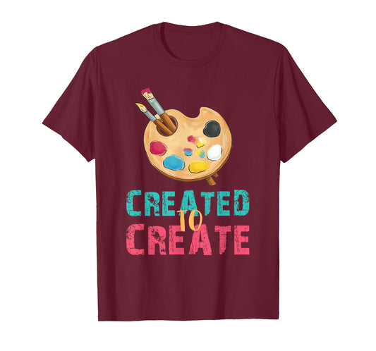 Art Teacher Created Art Palette Brush Artist Art Student T-Shirt