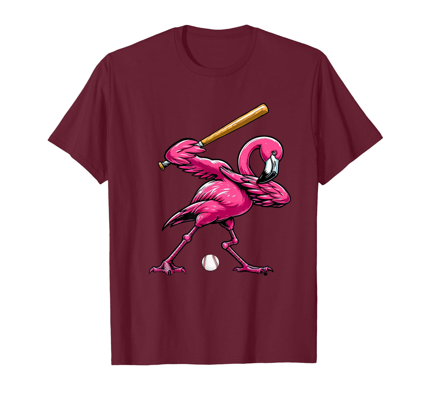 Dabbing Flamingo Costume Baseball Player Fan Lover Team T-Shirt
