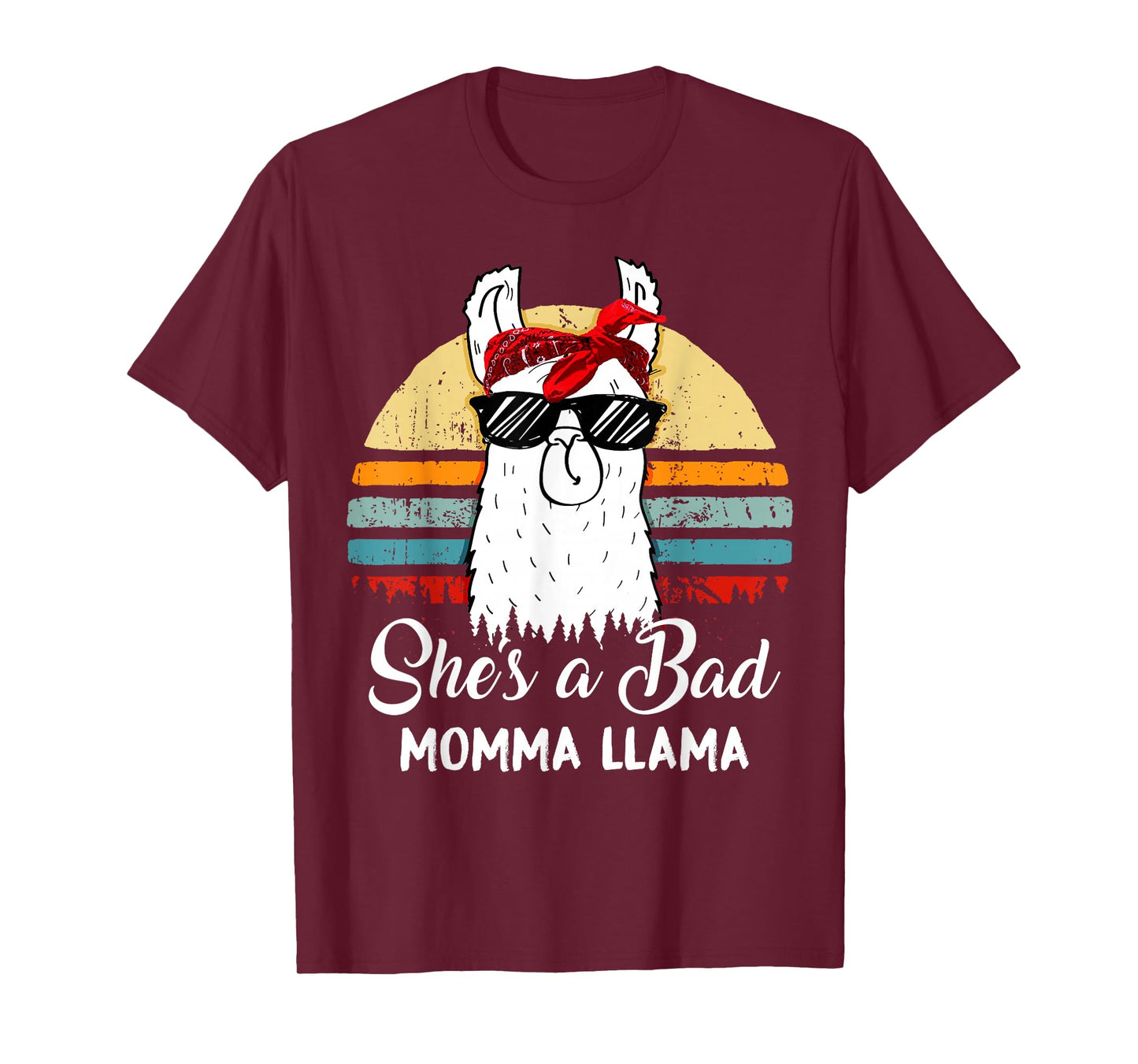 She's a Bad Momma Llama Tshirt Funny Retro Vintage Mama T-Shirt