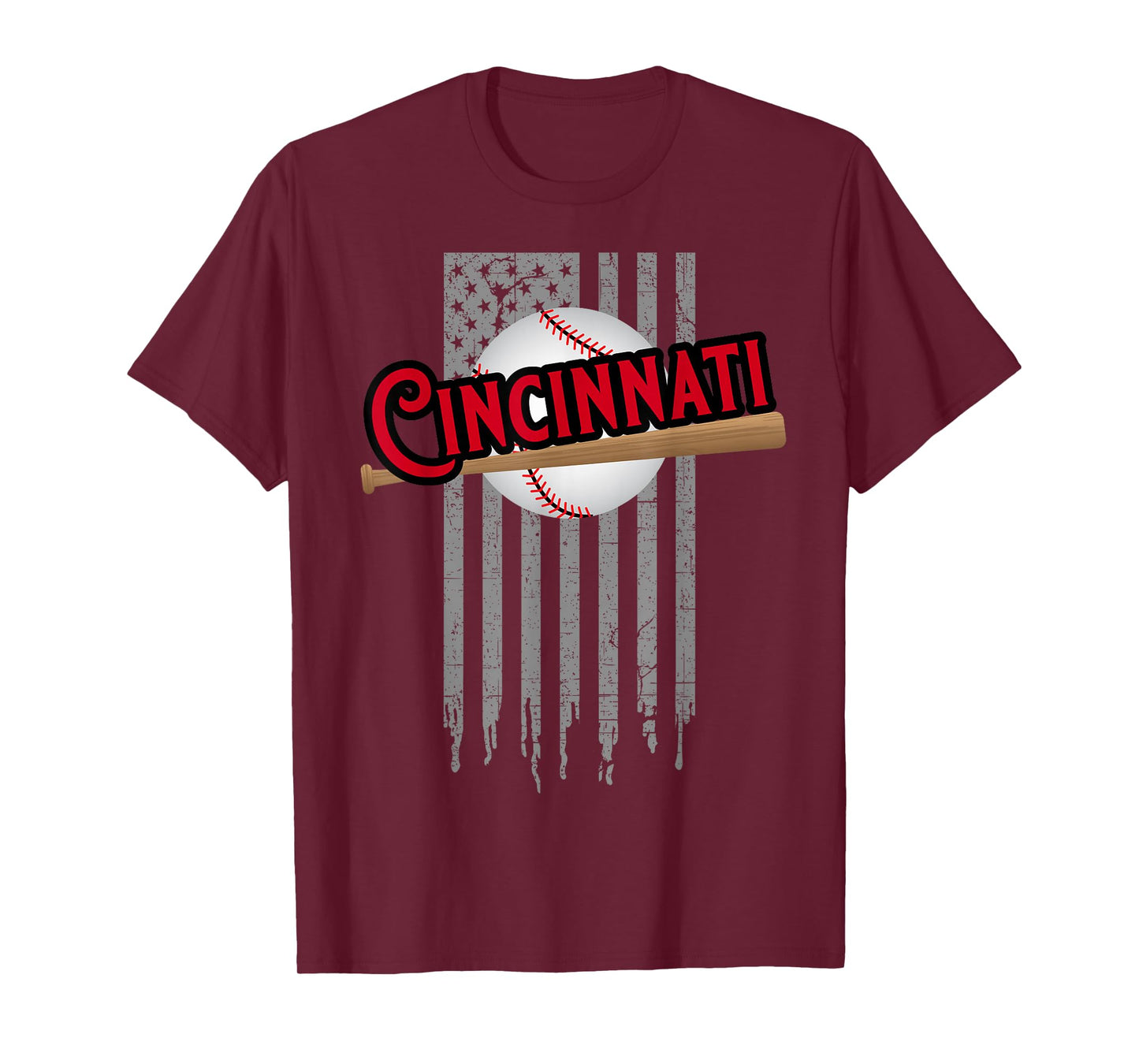 Cincinnati OH USA Flag The Queens Chip City Basic Cincy T-Shirt