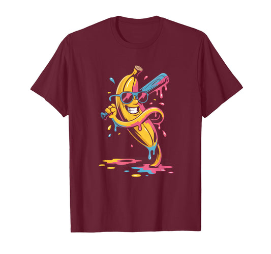 Banana Funny Baseball Drip Kids Youth Boys Girls T-Shirt