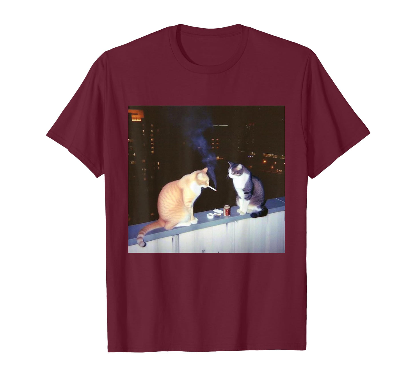 Funny Cat Meme Cat Smoking Cigarette Cat Lovers Men Women T-Shirt