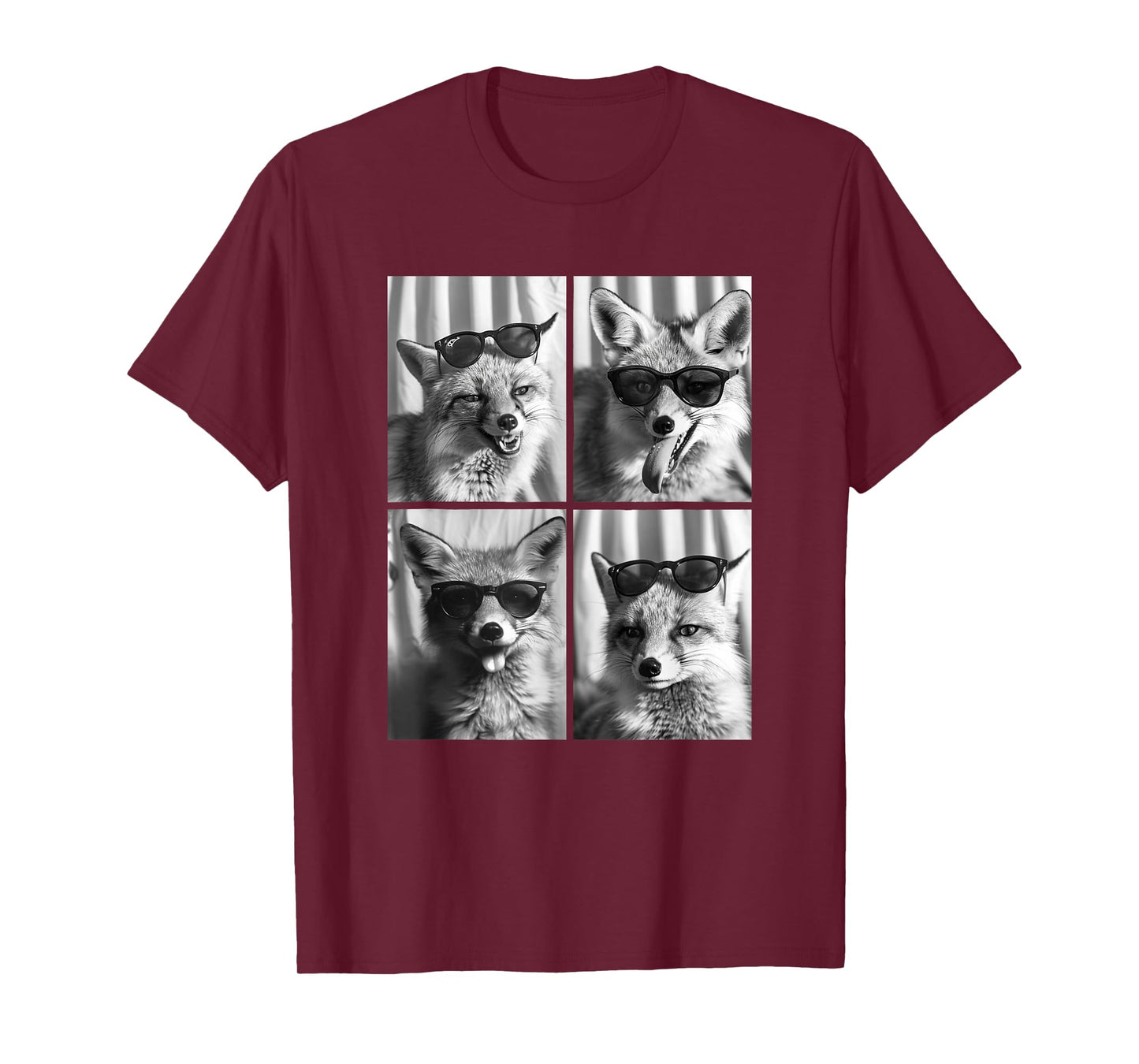 Cute Foxes with Sunglasses Cool Fox Animal Photo Booth T-Shirt