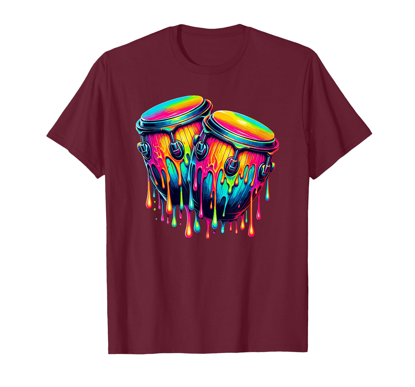 Dripping Paint Art Bongo Player Bongos T-Shirt
