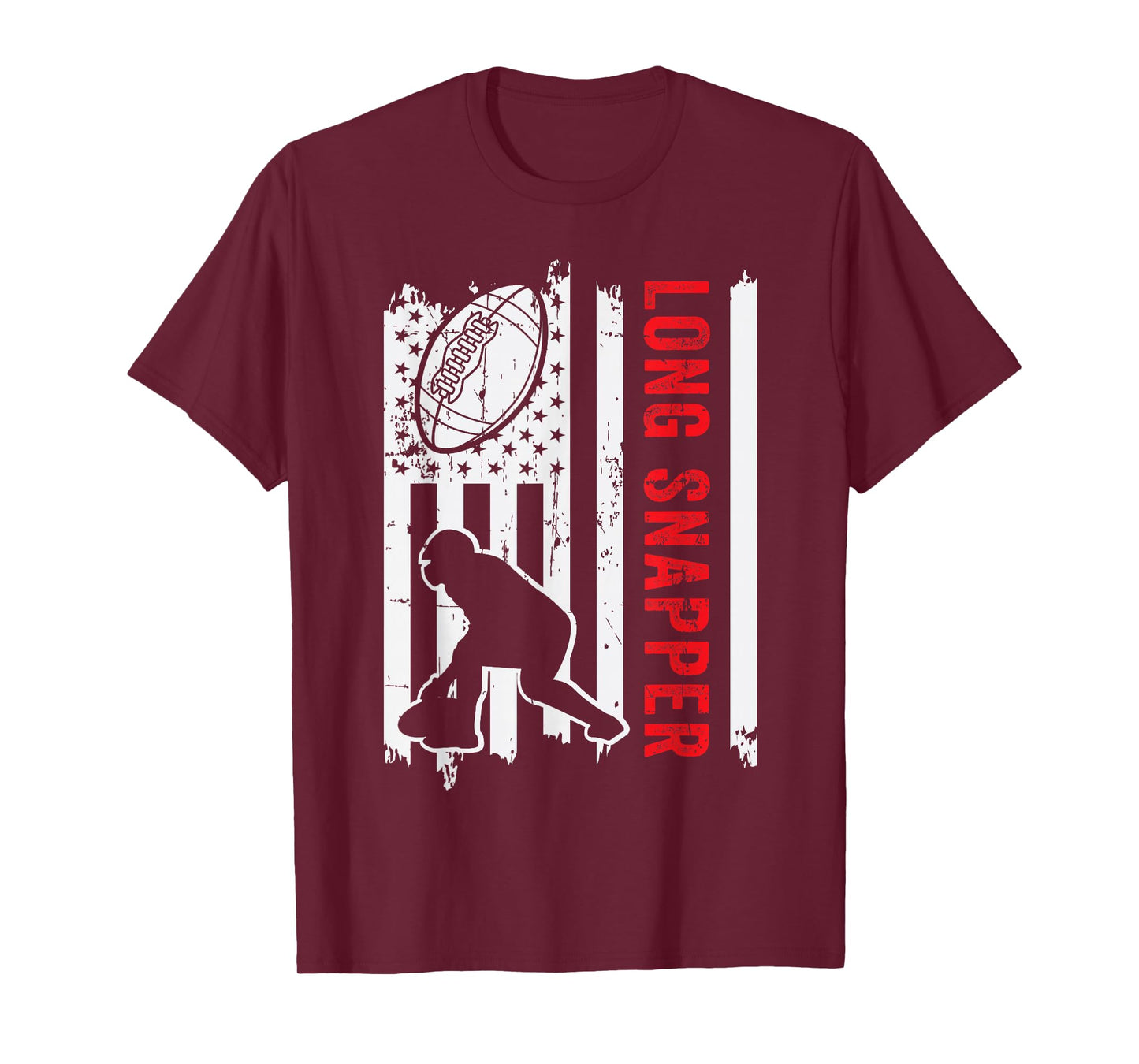 American Flag Long Snapper Football Player Position Team T-Shirt