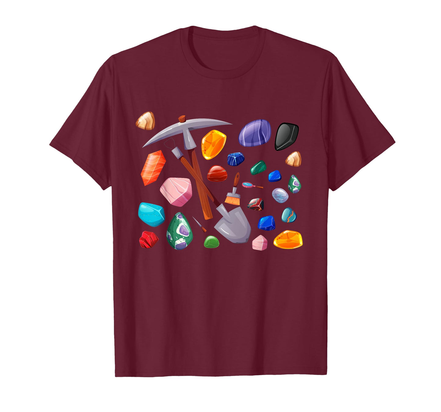 Crystals Minerals Hobby Geologist Gemstone Quotes Mining Tools Graphic Funny Science Gem Hunters Scientists T-Shirt, Small, Black