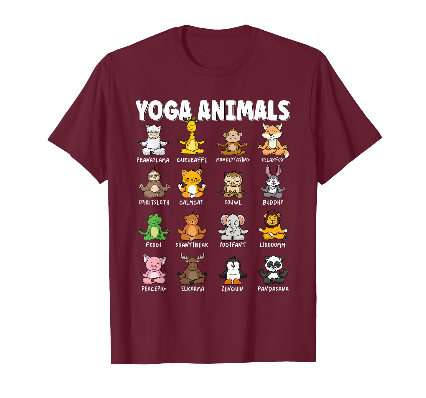 Funny Cute Animals in Different Yoga Positions | Yoga Animal T-Shirt
