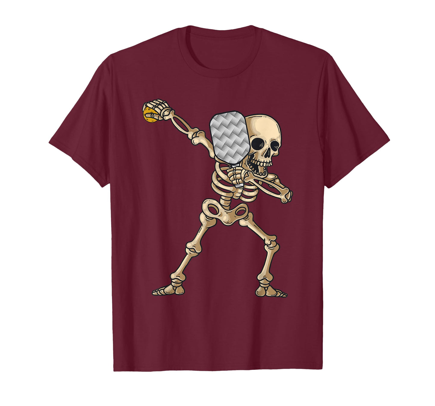 Halloween Pickleball Costume Dabbing Skeleton Pickleballer T-Shirt