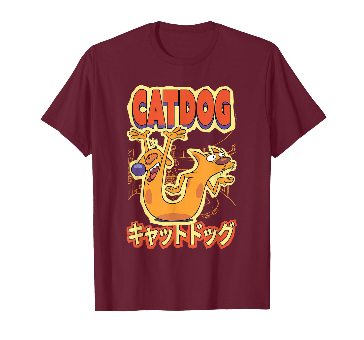 CatDog Dancing Kanji Logo Cartoon T-Shirt