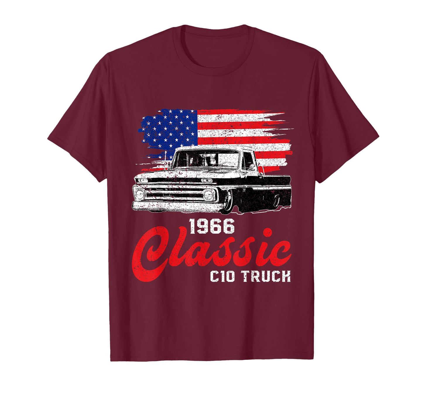 1966 66 c10 Truck American Flag T-Shirt