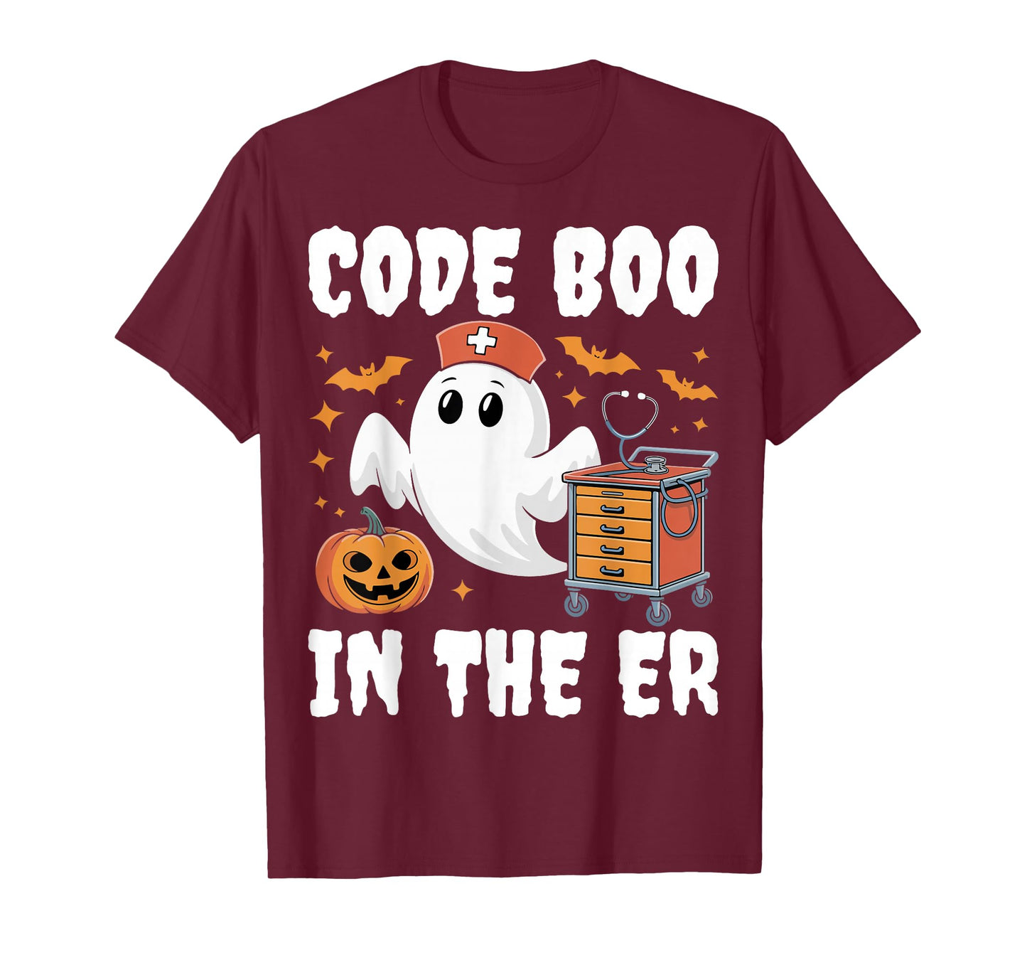 Code Boo In The ER Emergency Room Nurse Spooky Halloween T-Shirt