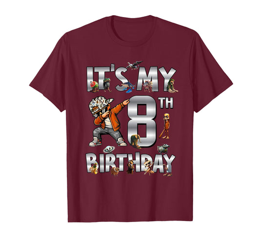 It's My 8th Birthday Dabbing Boy Italian Brainrot Meme T-Shirt