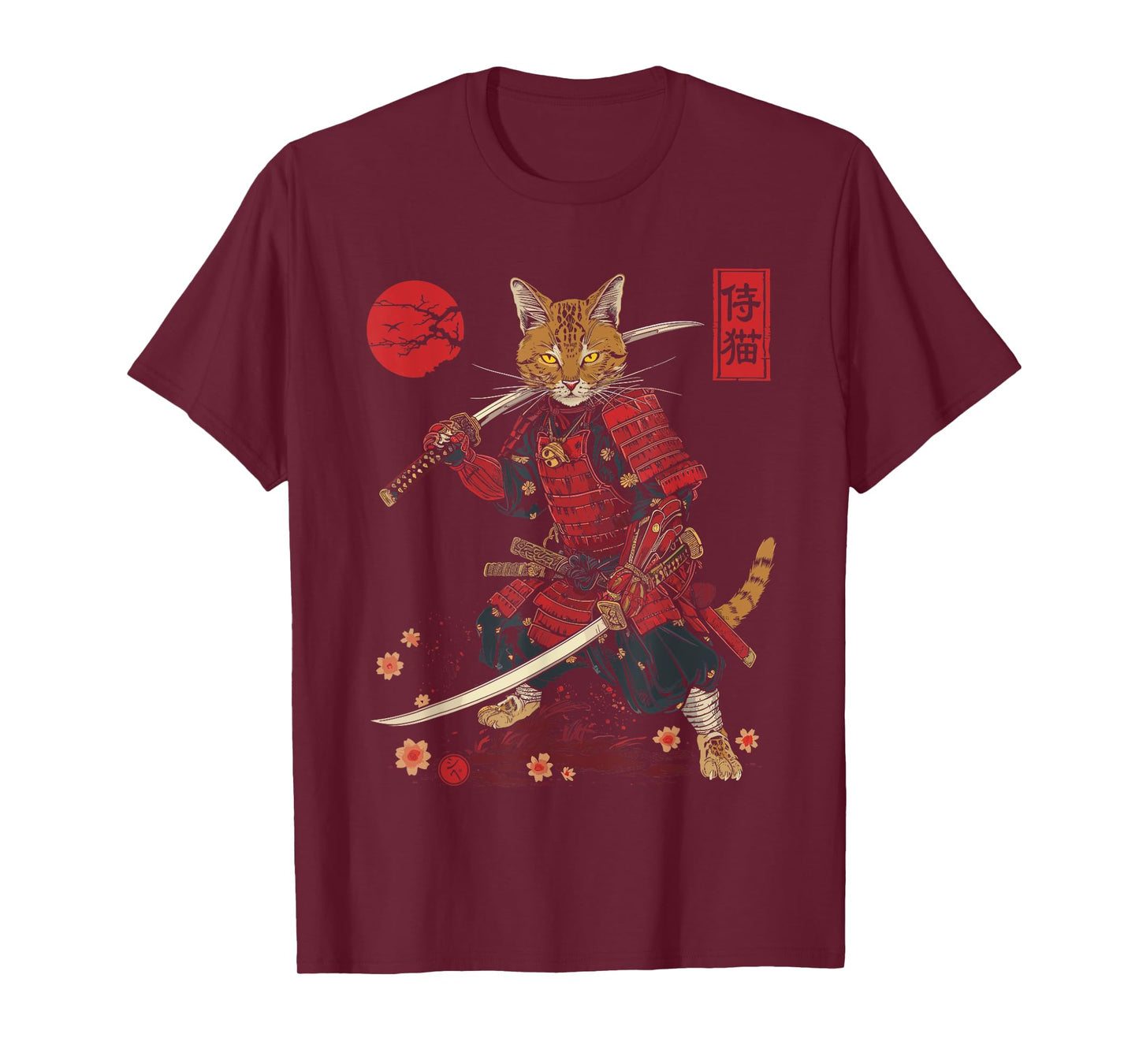 Samurai Cat, Japanese Cat Art Aesthetic, Cat Lover T-Shirt