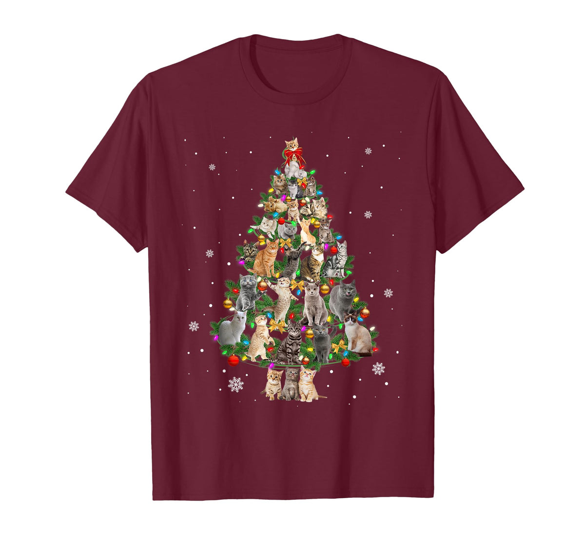 Cat Christmas Funny Meowy Cat Christmas Tree Kitten T-Shirt for Men Women Kids