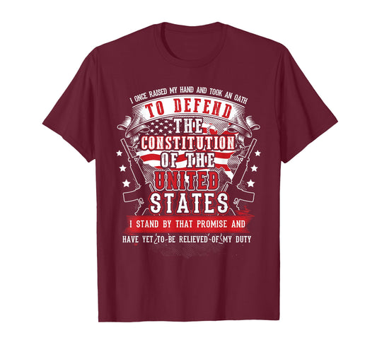 US Military Veteran Oath T-Shirts To Defend The Constitution
