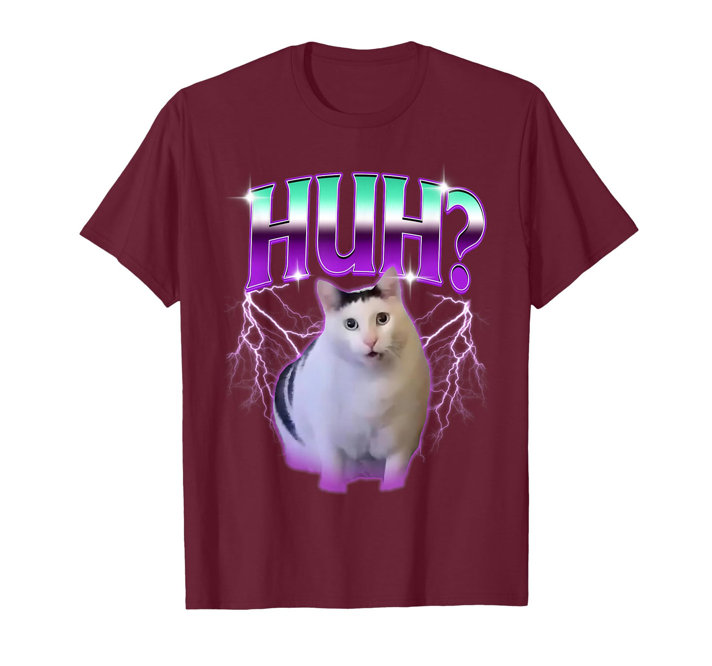 Huh Cat Meme Funny Cat Animals Lover For Men Women Kids T-Shirt