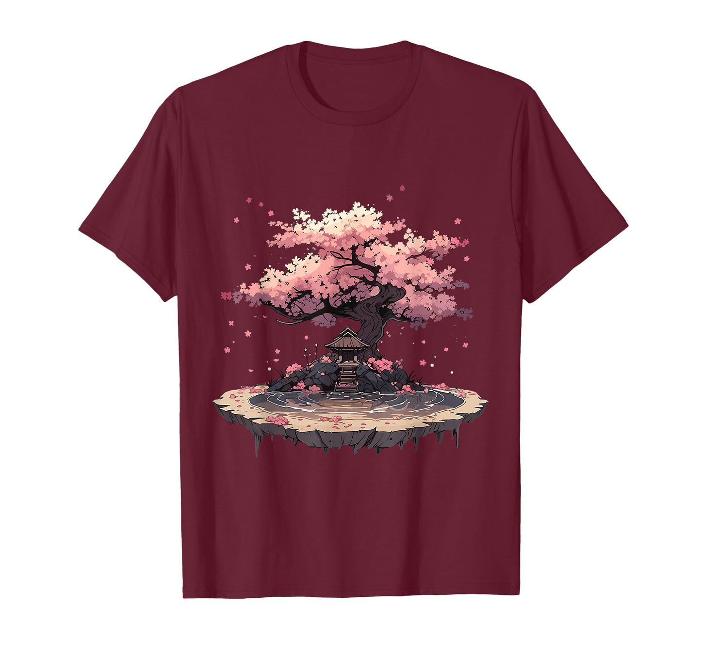 Vintage Cherry Blossom Woodblock Tee Japanese Graphical Art T-Shirt