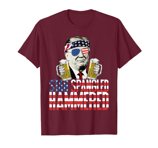Star Spangled Hammered President Donald Trump Beer Lover T-Shirt