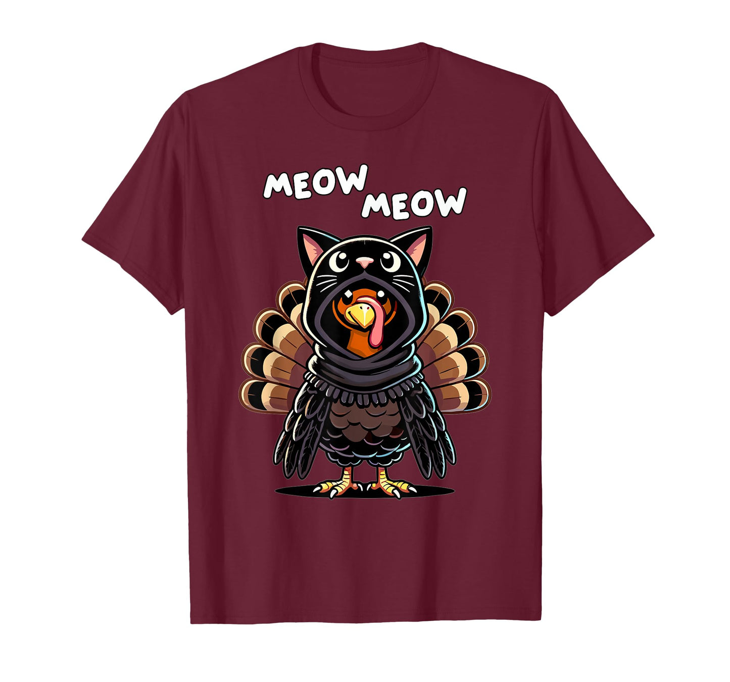 Turkey Cat Meow Thanksgiving Shirts Women Thanksgiving Gifts T-Shirt