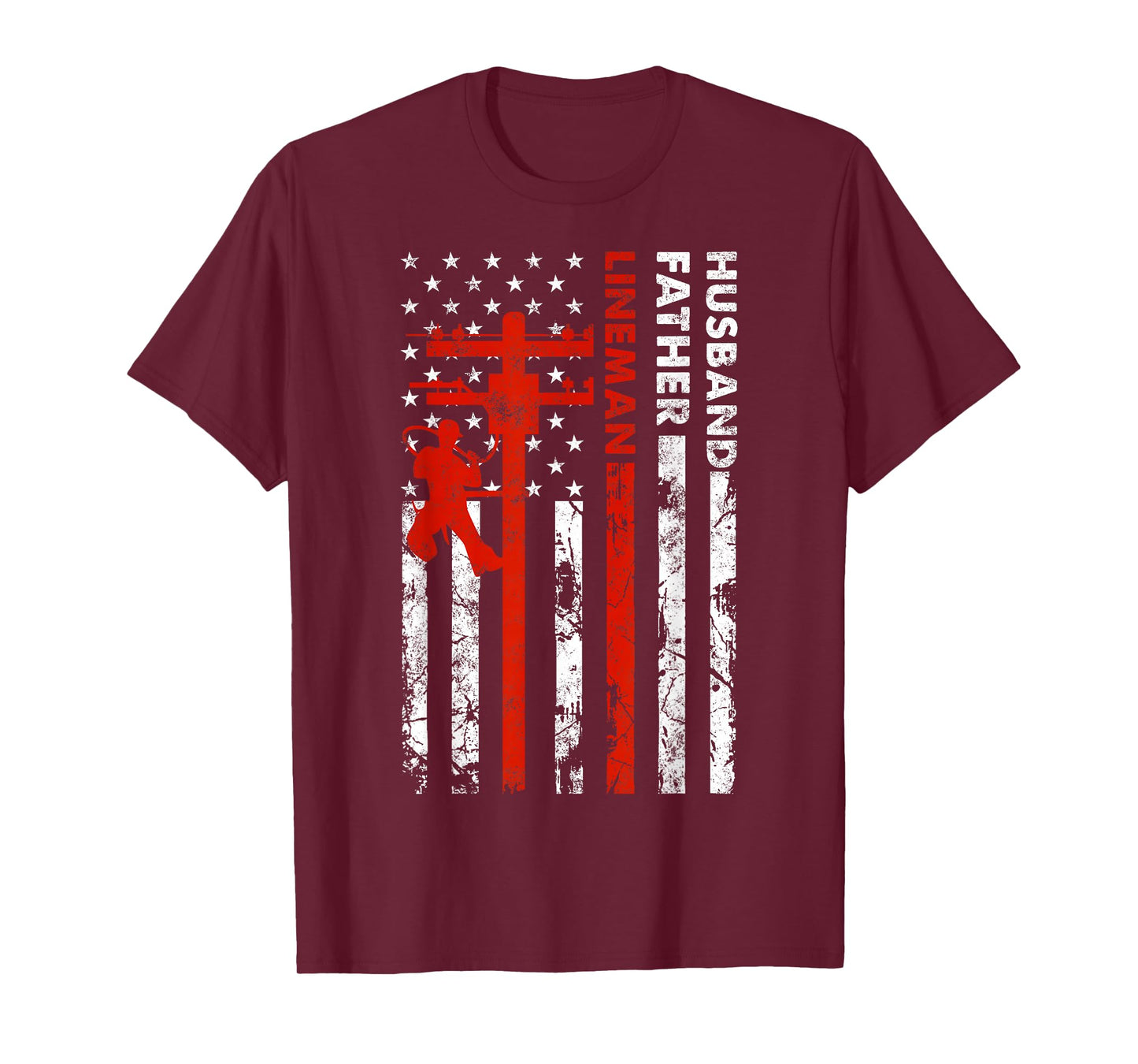Electric Cable Lineman Husband Father Dad Fathers Day gift T-Shirt