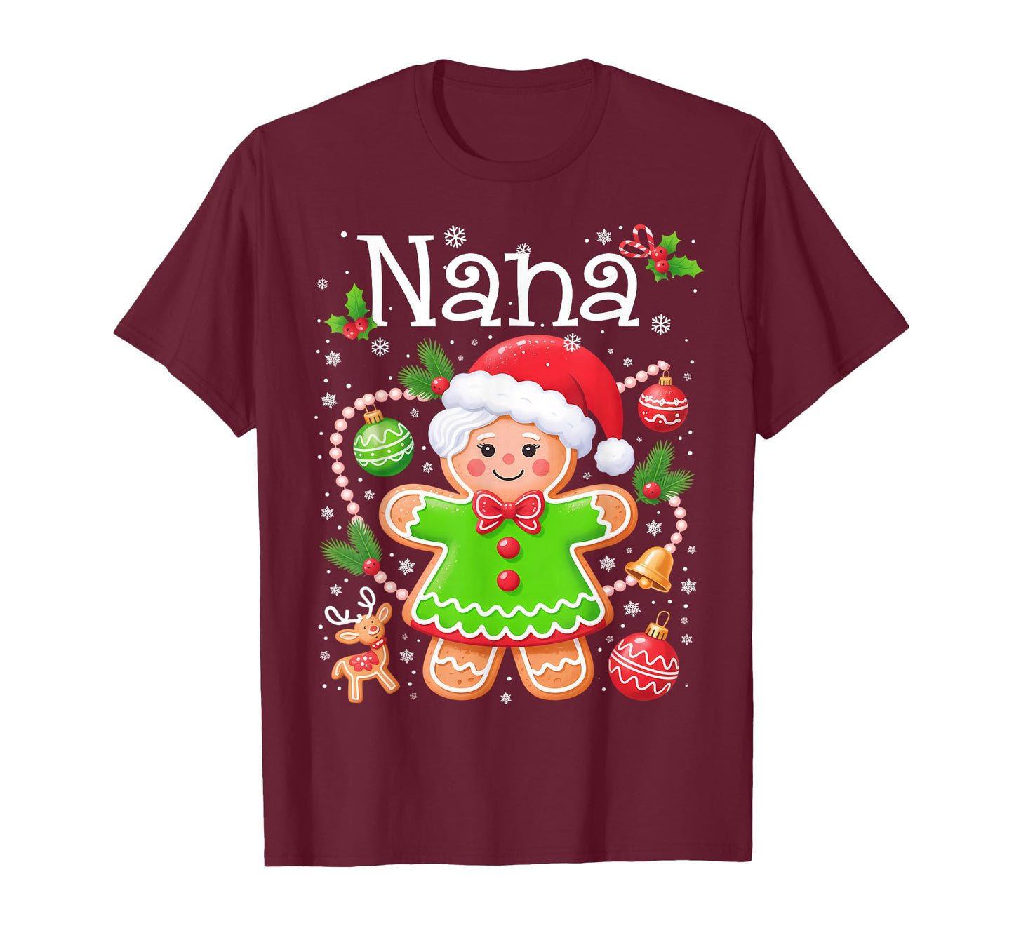 Cute Nana Gingerbread Family Matching Christmas Cookie Crew T-Shirt