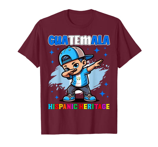 Guatemala Dabbing Kid Hispanic Heritage Celebration for Kids T-Shirt