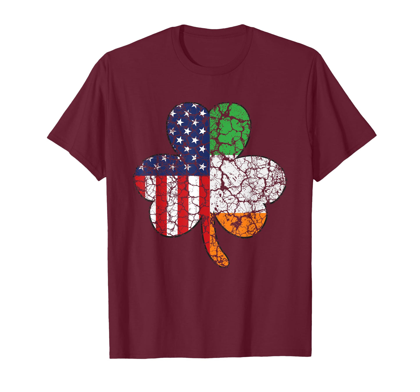 St Patricks Day Irish American Flag Shamrock Women Kids Men T-Shirt