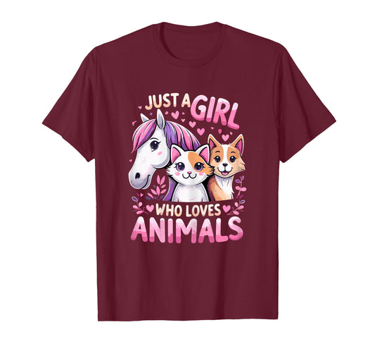 Cute Animal Just A Girl Who Loves Animals T-Shirt