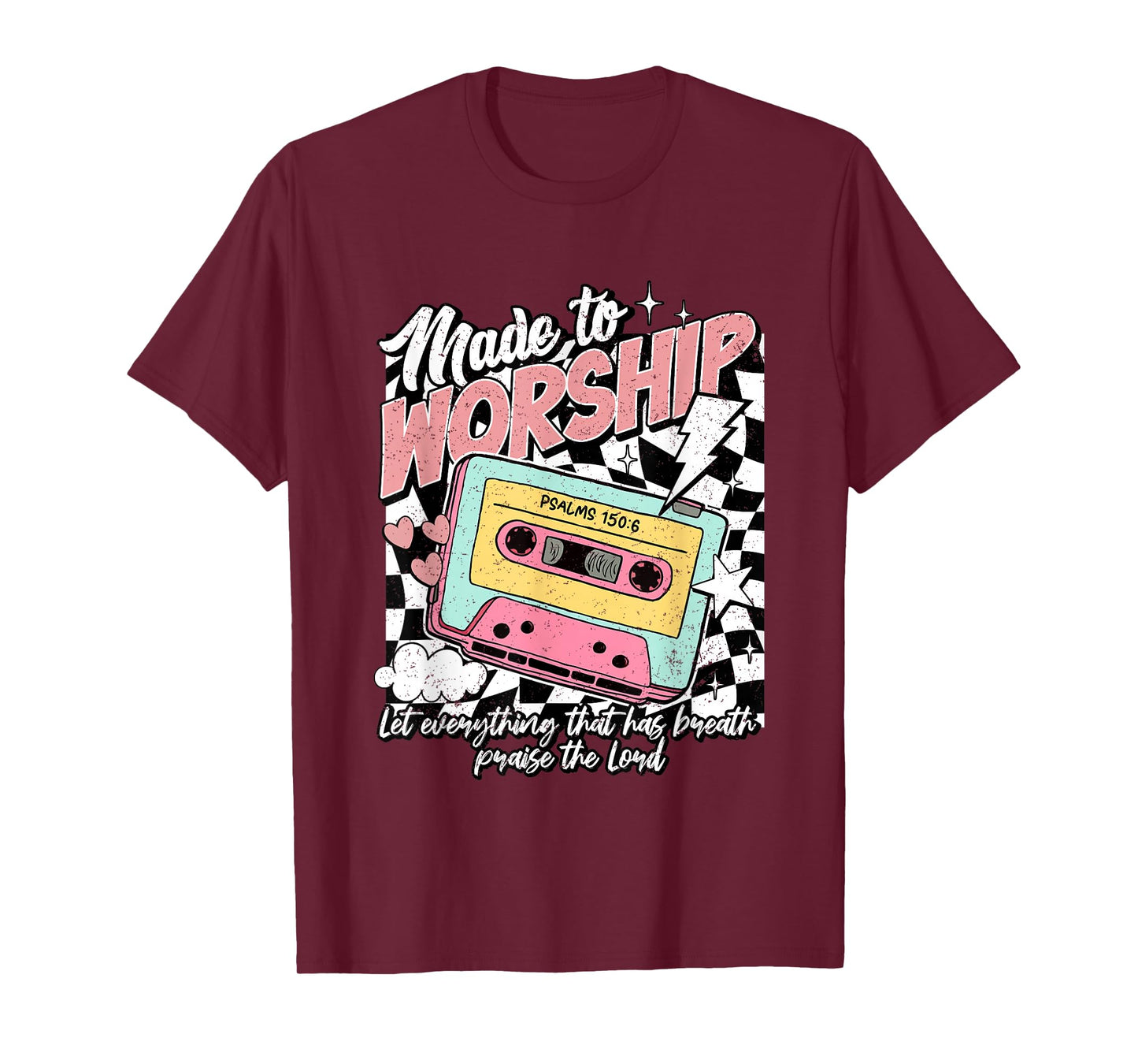 Made to Worship Psalms 150:6 Retro Style T-Shirt