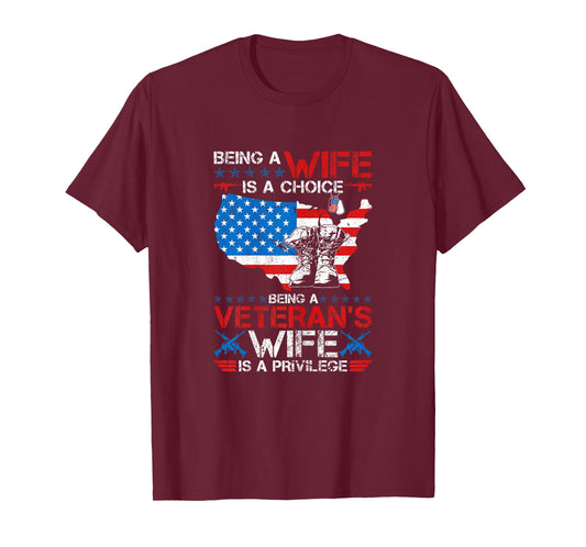 Veteran Wife Is A Privilege US Veteran Army Husband T-Shirt