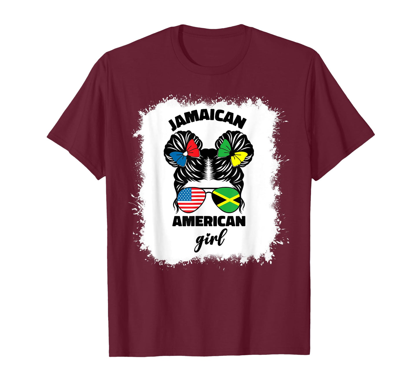 Half American And Jamaican America Jamaica Flag Kids Girl T-Shirt