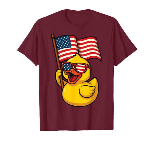 Rubber Duck USA Flag Independence Day Bath Duck T-Shirt